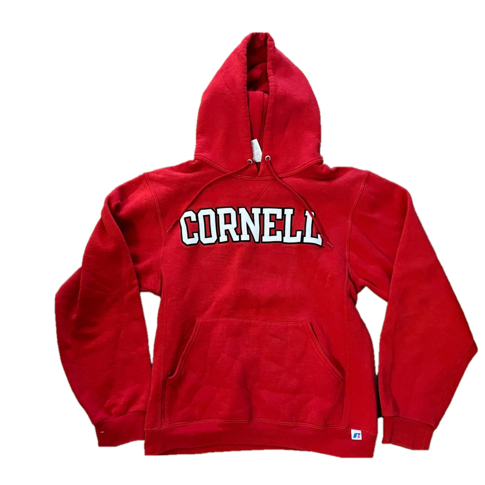 Vintage Russell Athletic Cornell University Hoodie Red Y2K Size Small